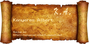 Kenyeres Albert névjegykártya